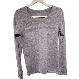 Nike dri fit gray long sleeve running shirt